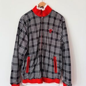 Stylish Black and Red Checkered Chicago Bulls Men's Jacket